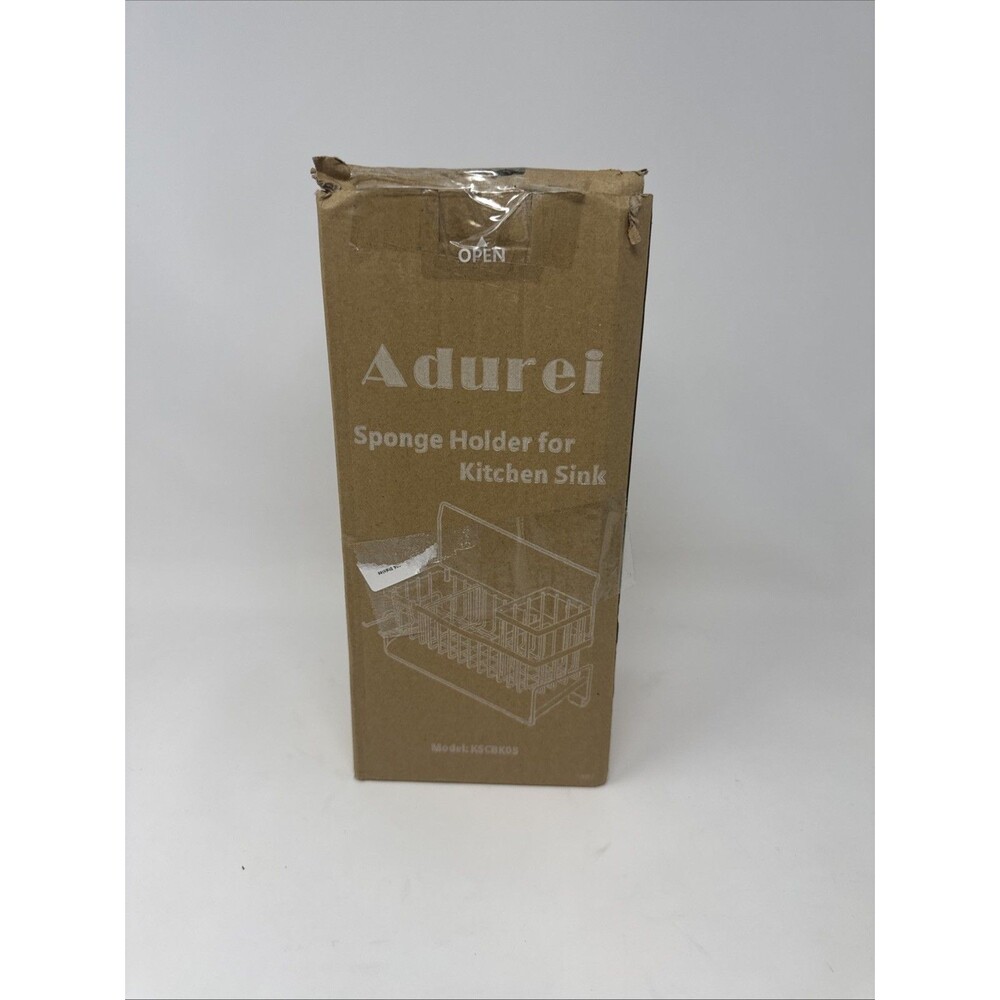 Adurei Sponge Holder for Kitchen Sink 304 Stainless Steel Self-Draining Sink Cad - Picture 5 of 6